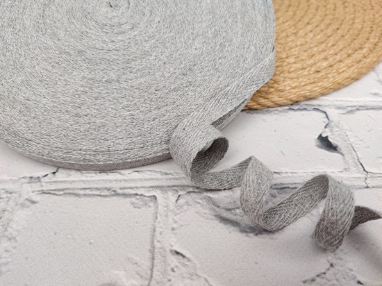 Киперная лента, цв. серый меланж (10мм) - фото 16202