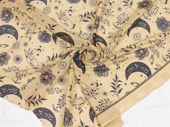 Сетка NUDE, тату-принт "Луна", цв. телесный 10007015