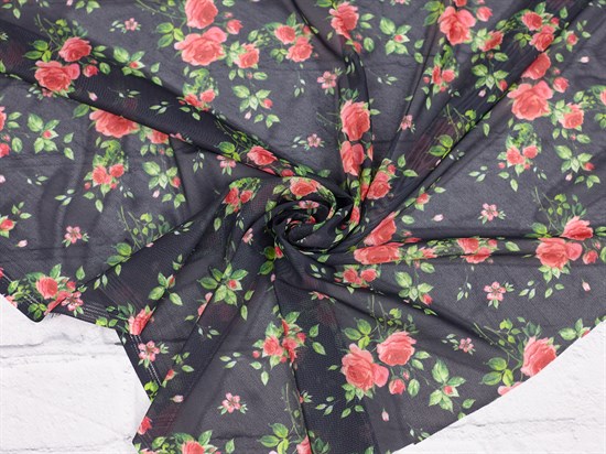 Сетка NUDE, принт "Цветочки" 10007069