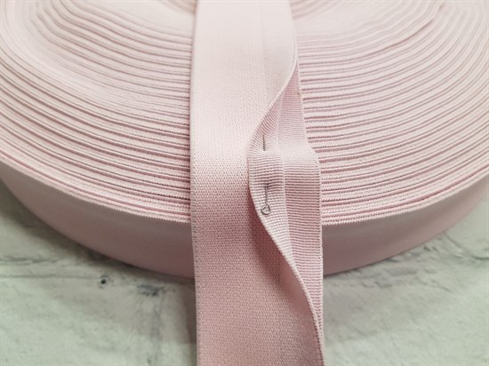 Резинка боксерная с двойным краем для окантовки, цв.розовый, 40мм - фото 18330