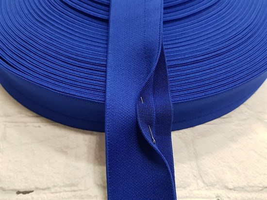 Резинка боксерная с двойным краем для окантовки, цв.синий, 40мм - фото 18336
