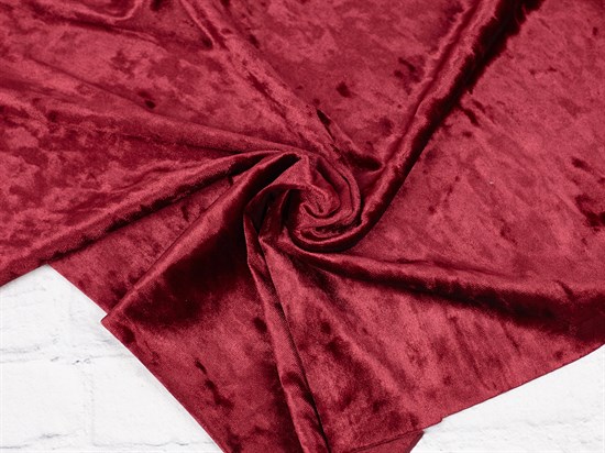 Бархат-креш, цв. бордо 10007618 - фото 18810