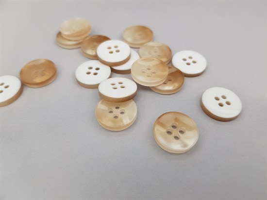 Пуговица акрил, цв.бежевый, перламутр градиент, 15мм 10007452