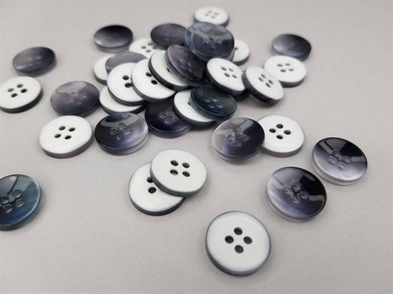 Пуговица акрил, цв.черный, перламутр градиент, 15мм 10007451