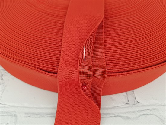 Резинка боксерная с двойным краем для окантовки, цв.красный, 40мм - фото 20255