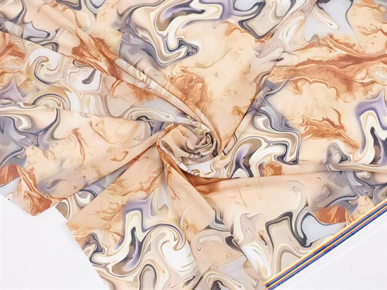 Сетка NUDE, принт "Акварель", цв. коричневый 10009159