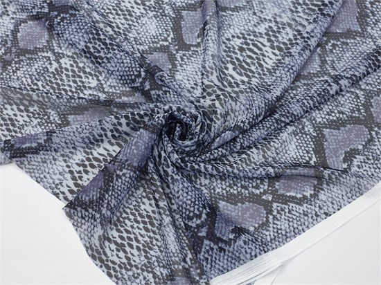 Сетка NUDE, принт "Змеиная кожа", цв. серый 10013958