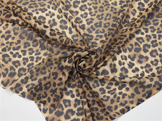 Сетка NUDE, принт "Леопард", цв. коричневый 10013955