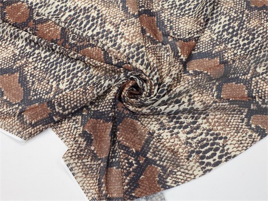 Сетка NUDE, принт "Змеиная кожа", цв. коричневый 10013957