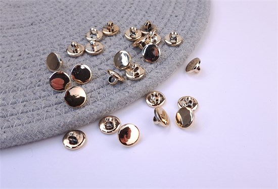 Пуговица на ножке, пластик глянцевый под золото, 12мм 10005684
