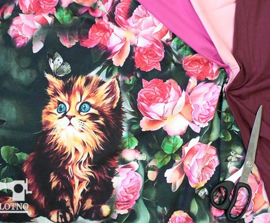 Купон котик в цветах - футер - фото 4846