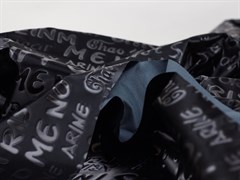 Плащевая ткань Буквы 3D, черный - фото 12741