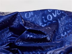 Плащевая ткань Буквы 3D, синий