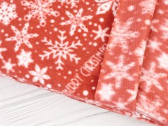 Флис антипилинг, Снежинки на красном - фото 14600
