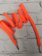 Шнурок плоский, с наконечником, оранж неон, 130см - фото 15261