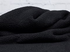 Трикотаж LAMB на флисе, цв. черный - фото 17423