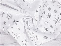Мех велюр Снежинки варак, цв. белый - фото 17726