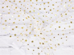 Фатин белый звезды варак - фото 17810