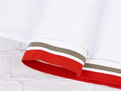 Подвяз трикотажный, красный+белый+серый, ширина 6,5см, длина 120см - фото 17821