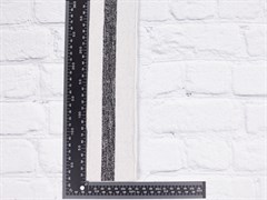 Подвяз трикотажный, серые с черной полосой-люрекс, ш. 7,5см, д. 120см - фото 17833