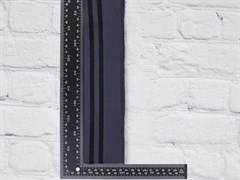 Подвяз трикотажный, графит с черными полосками, ширина 6,5см, длина 120см - фото 17984