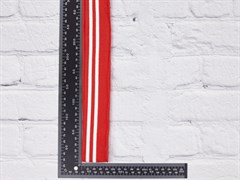 Подвяз трикотажный, красный с белым(2 полосы), ш. 4 см, д. 140см - фото 18112