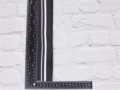 Подвяз трикотажный, темно-серый белым(2 полосы), ш. 4см, д. 120см - фото 18127