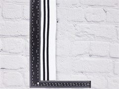 Подвяз трикотажный, белый с черным(2 полосы), ш. 4см, д. 120см - фото 18151