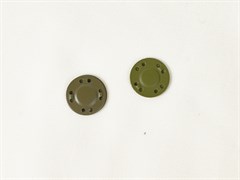 Кнопка магнитная пришивная, металл цв. хаки, диаметр 20мм - фото 18439
