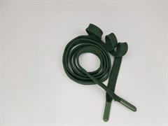 Шнур плоский пэ, наконечники металл, 12мм, цв.зеленый, дл.140см - фото 18931
