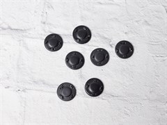 Кнопка магнитная пришивная, металл цв. черный матовый, диаметр 20мм - фото 18964