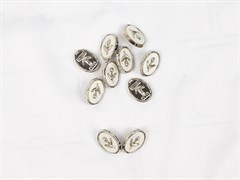 Пуговица металл "Тюльпан", цв.серебро, 18мм - фото 19580