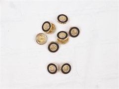 Пуговица металл декоративная-2, цв.золото с черным, 18мм - фото 19616