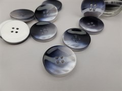 Пуговица акрил, цв.черный, перламутр градиент, 27мм 10007450