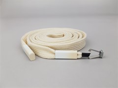 Шнур плоский пэ, со съемным наконечником, 12мм, цв.молочный, дл.140см - фото 19787
