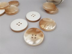 Пуговица акрил, цв.бежевый, перламутр градиент, 27мм 10007449