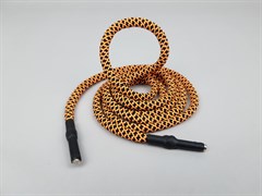 Шнурок круглый с прорезиненным наконечником, цв.оранжево-черный, 140см - фото 20797