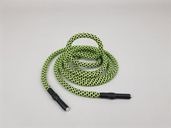 Шнурок круглый с прорезиненным наконечником, цв.зелено-черный, 140см - фото 20804