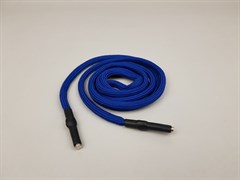 Шнурок круглый с прорезиненным наконечником, цв.синий, 140см - фото 20807