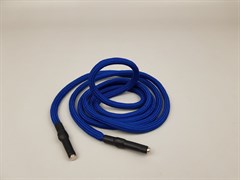 Шнурок круглый с прорезиненным наконечником, цв.синий, 140см - фото 20808