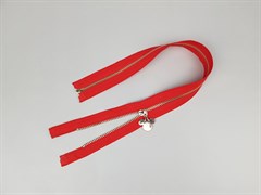 Молния металл, цв. красный ,пуллер "МИККИ" , 40см - фото 20816
