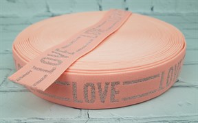 Резинка  боксерная "LOVE", розовый неон, 40мм