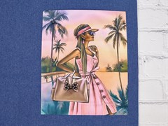 Нашивка декоративная, пришивная "Девушка с сумочкой" - фото 23093