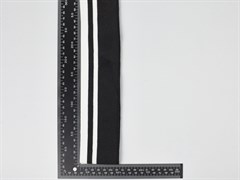 Подвяз трикотажный с полосками, цв. черный+белый, 6,5-120см - фото 23429