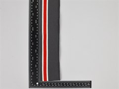 Подвяз трикотажный с полосой, цв. серый(красный+белый), 6,5-120см - фото 23487