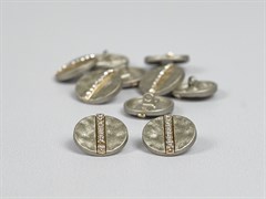 Пуговица металл "Стразы на серебре", цв.серебро, 18мм - фото 23531