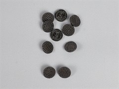 Пуговица металл "Плетенка", цв.темное серебро, 15мм - фото 23537