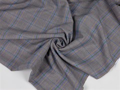 Костюмная ткань SMALL SQUARE, цв. серый+голубой - фото 23588