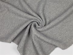 Трикотаж вязаный прямой столбик, цв. серый меланж 10008658