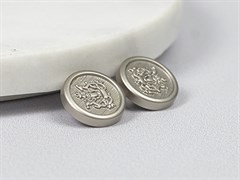 Пуговица металл в Британском стиле, цв.серебро, 15мм - фото 24704